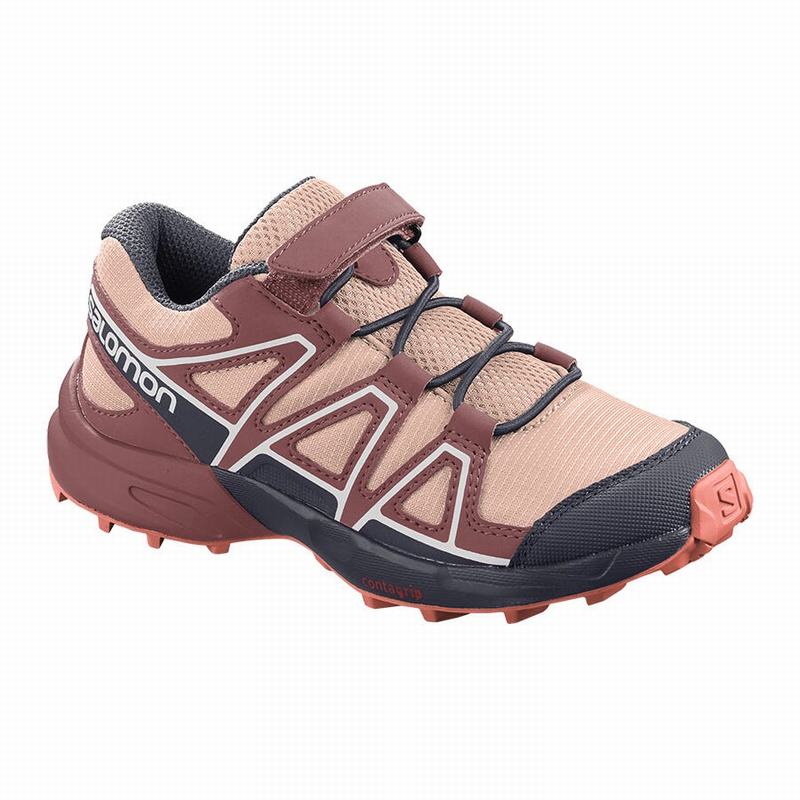 SALOMON SPEEDCROSS Philippines - Kids' Trail Running Shoes - Burgundy/Coral | 279461-AIZ